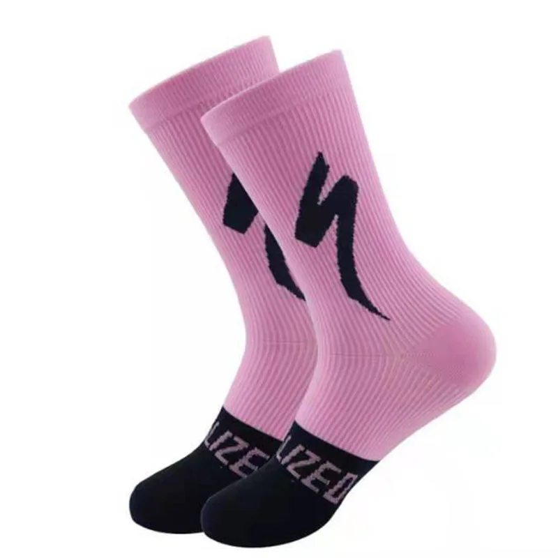 1 Pair Mid length outdoor sports cycling socks, wear-resistant color blocking mid length basketball socks