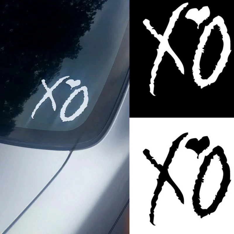 The Weeknd XO PET Sticker Car SUV Truck Window Laptop Wall Art Trim Decal Black Silver-White Universal Waterproof Exterior Parts