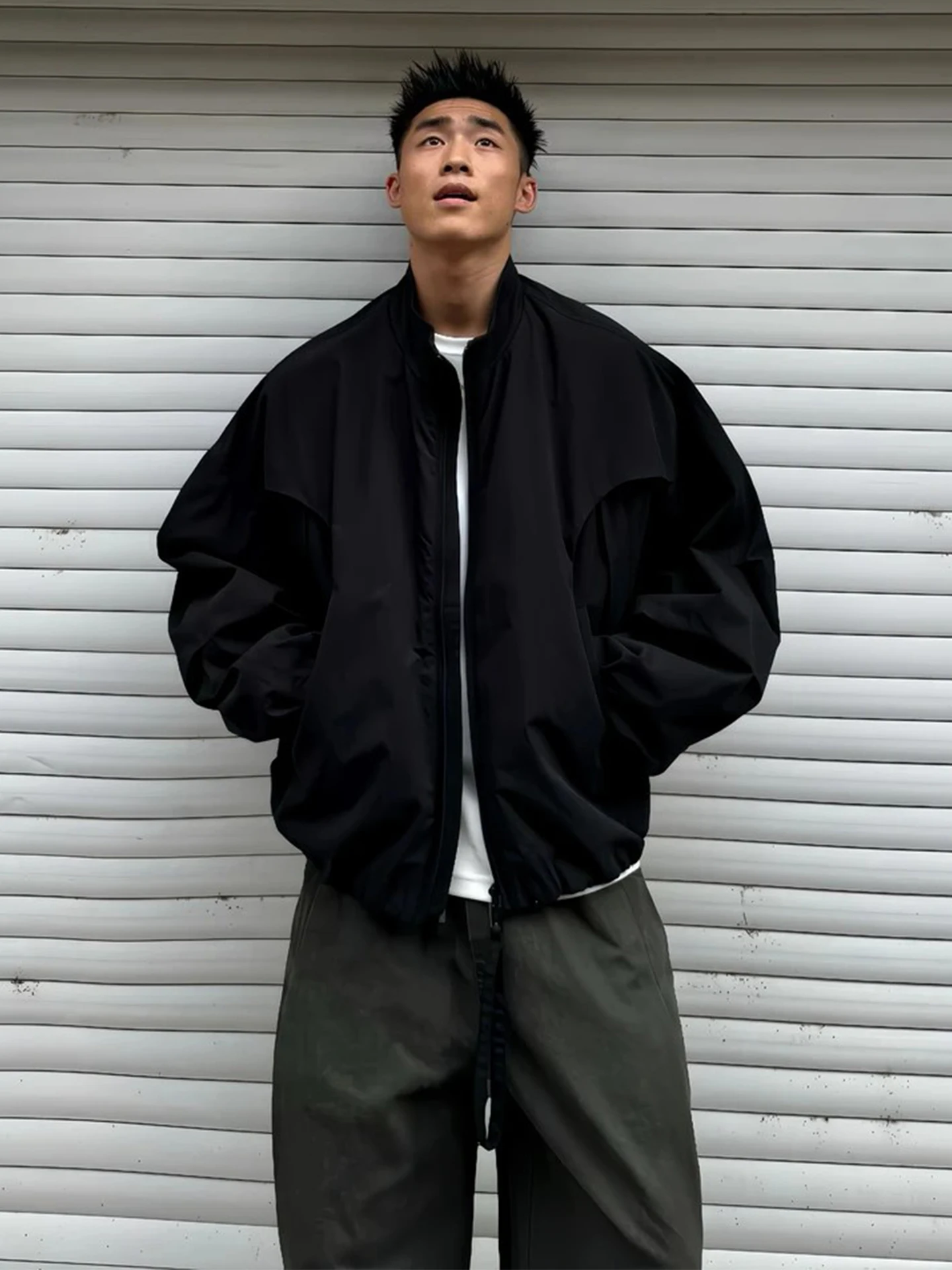 

Мужская куртка-бомбер American Sle с воротником-стойкой, деконструированный дизайн, для осени, в стиле OOTD, премиум-класса