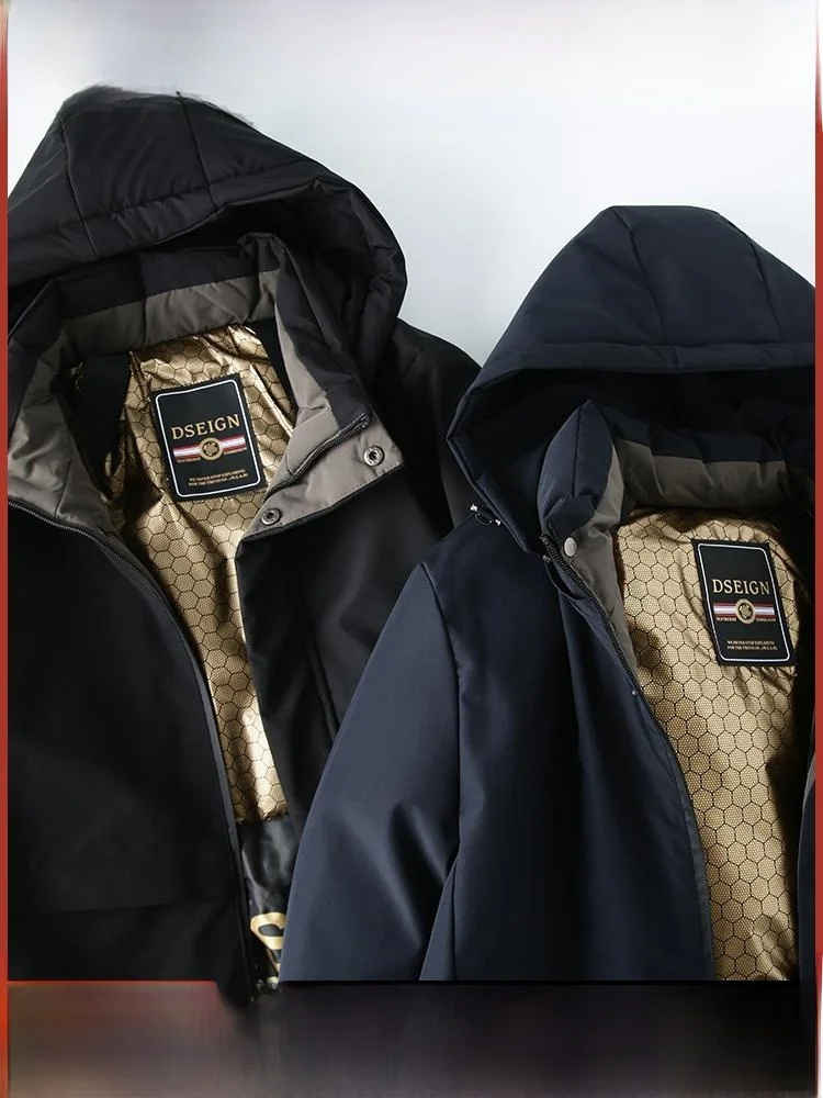 

Мужская зимняя теплая технология aphene, хлопковая куртка, однотонная, с капюшоном, подходит для модной молодежи, обычная, тонкая