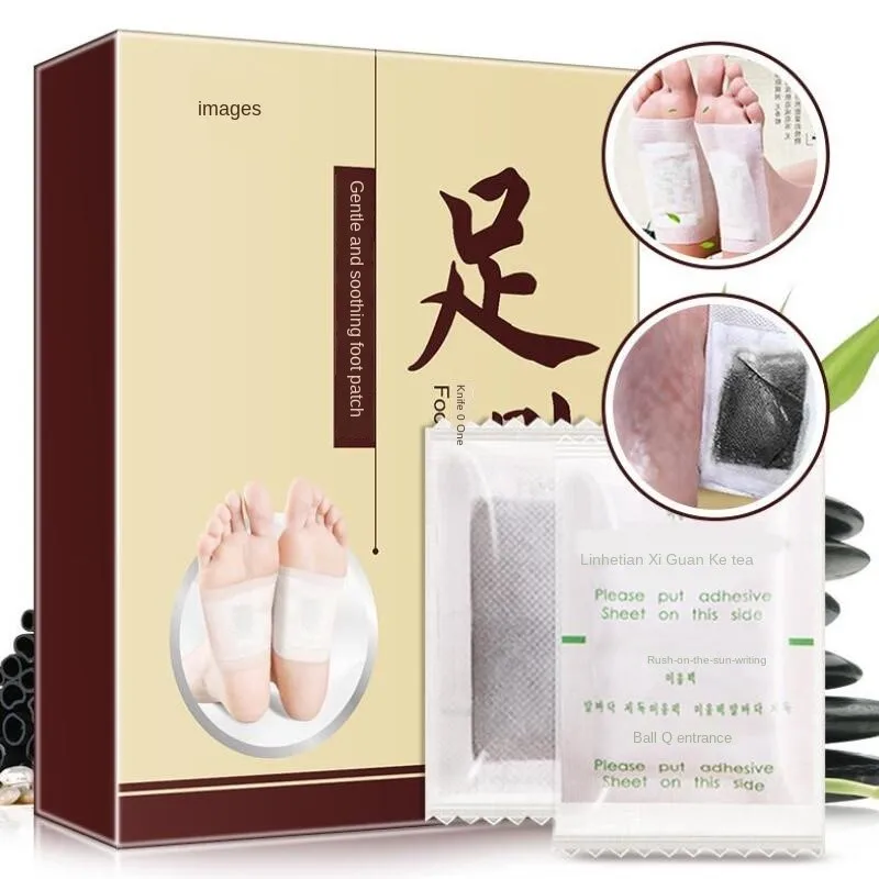 10pcs Tradition Chinese Medicine Detox Foot Patch Bamboo Vineger Wormwood Improve Sleep Slimming Foot Care Pad