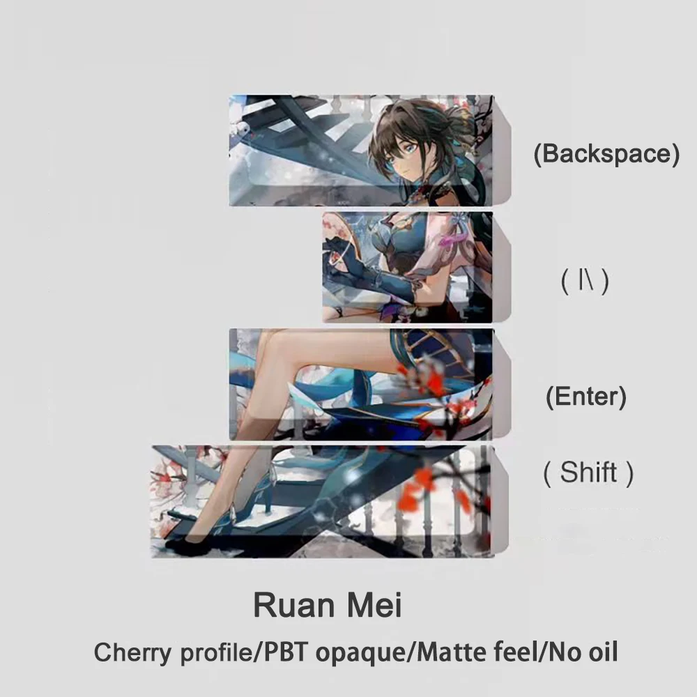 Honkai Impact 3 Key Caps, Kafka Tab Shift Ctrl P1 Keycap, Elaina None Profile, PBT Dye Subbed, Anime Cartoon Keycap, 4 prédire par ensemble