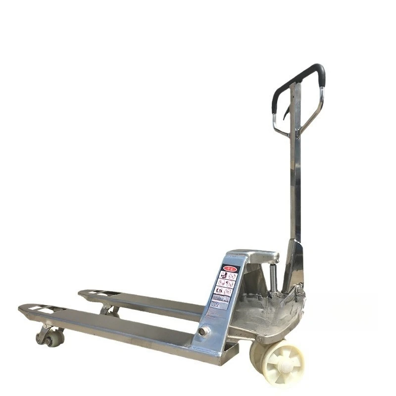Stainless steel manual hydraulic pallet truck hydraulic trolley trailer