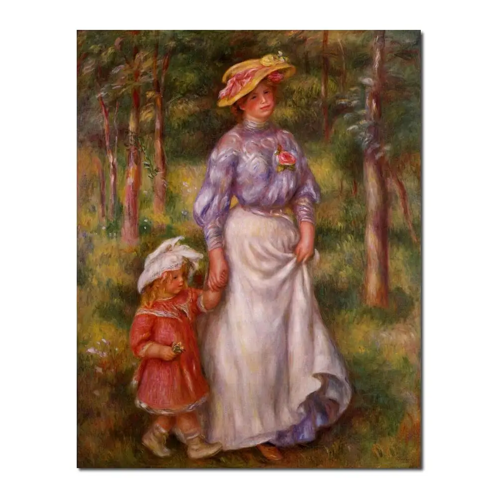 

buy canvas paintings Pierre Auguste Renoir reproduction The Promenade (Julienne Dubanc and Adrienne) hand painted High quality