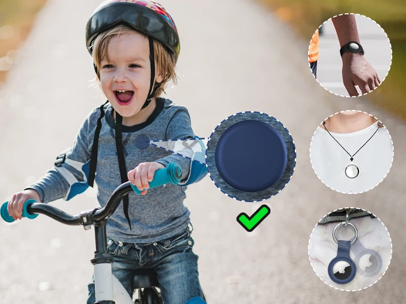Eayburst Airtag-Halter für Kinder mit Sicherheitsnadeln, AirTag-GPS-Tracker-Hülle für ältere Kinder, versteckte Kleidung, Schuh-Rucksack – Detail 5
