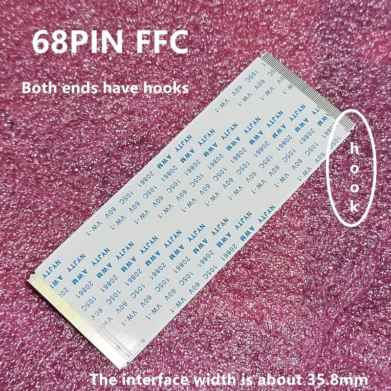 Com orelhas banhado a ouro ffc fpc cabo plano flexível awm 20706 20861 105c 60v VW-1 fio de fita tipo a 60pin/68pin 10cm-50cm 60p/68p