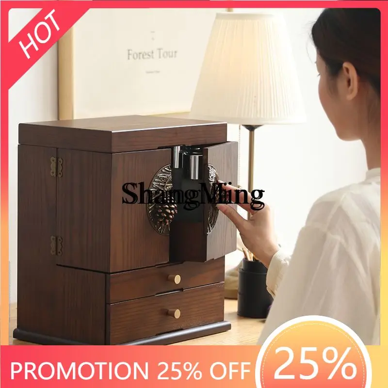 

FG Skincare Nail Storage Dustproof Wooden Large Capacity Makeup Organizer New Chinese Style High-end Integrated Gift