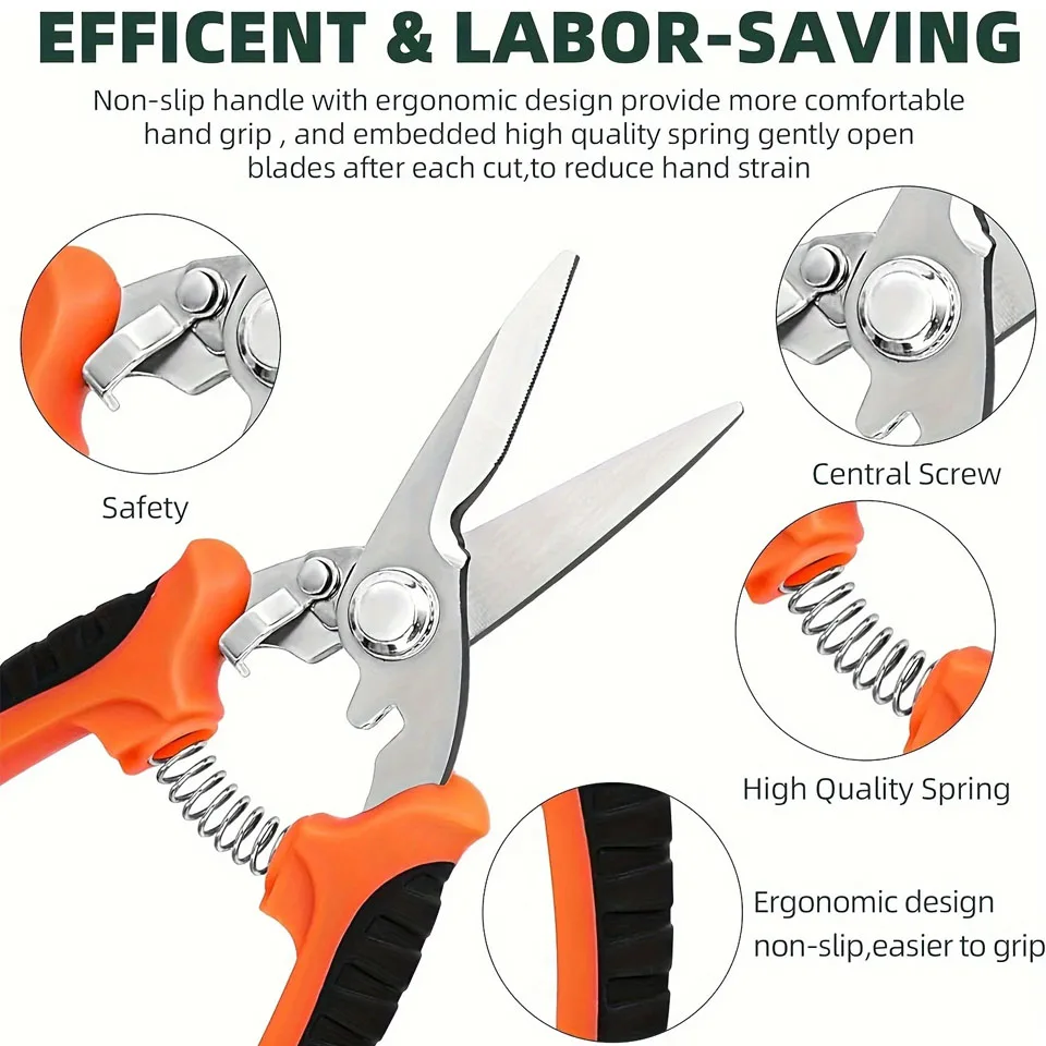 Набор садовых ножниц из 3 предметов. Эргономичные нескользящие ручки. Секаторы с предохранительным замком. Садовый набор для начинающих. Можно разрезать розы и многое другое!