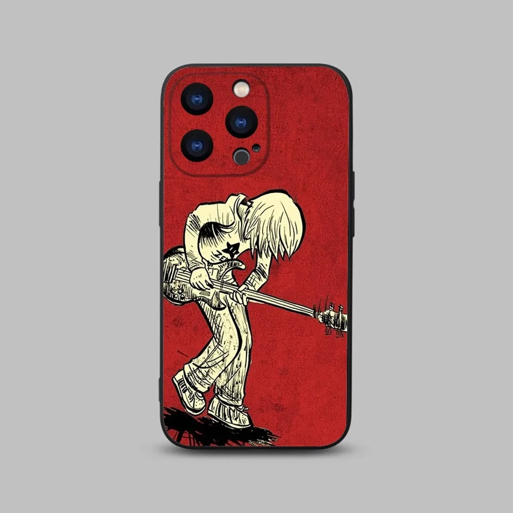 Cartoon Scott Pilgrim Phone Case For iPhone 15,14,13,12,11 Plus,Pro,Max,XR,XS,X,7,8 Plus,SE,Mini Black Silicone Soft