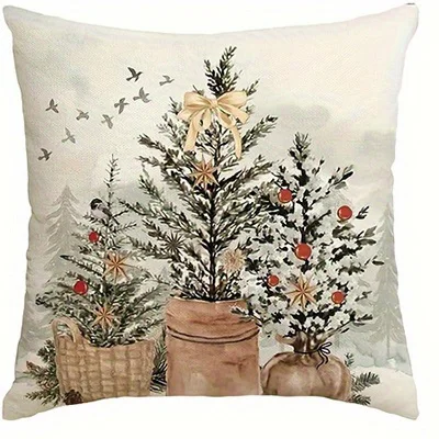 Pillow Case Personalized Pillow Cases Embroidered Home Decor Christmas-themed Patterns: Hello Winter Cushions Pattern Cushion