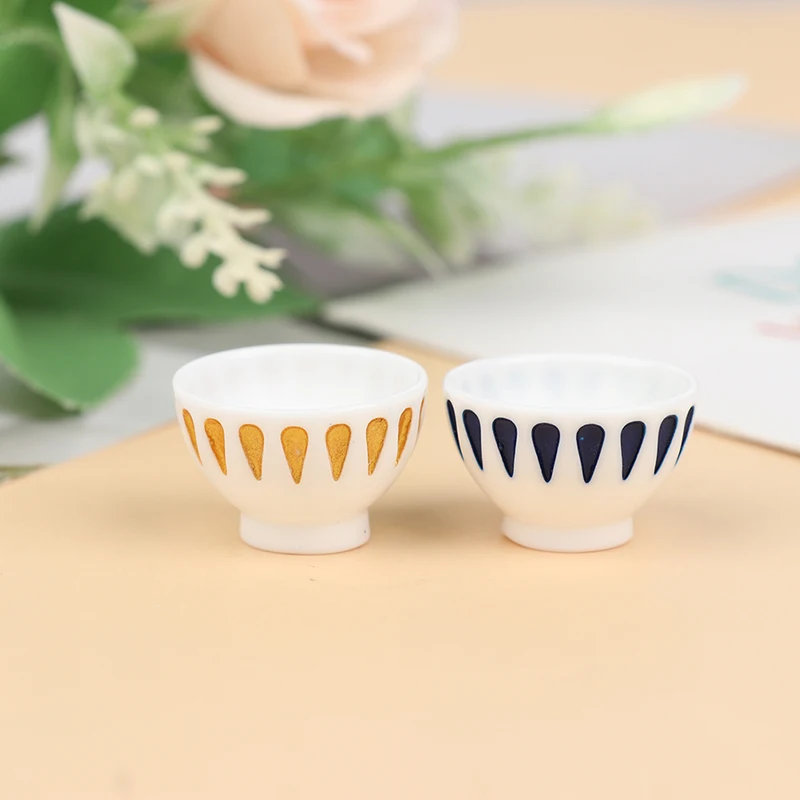 4pcs Miniature BOWL DISH Round 1/12 scale Doll House Kitchen Dinning Accessory