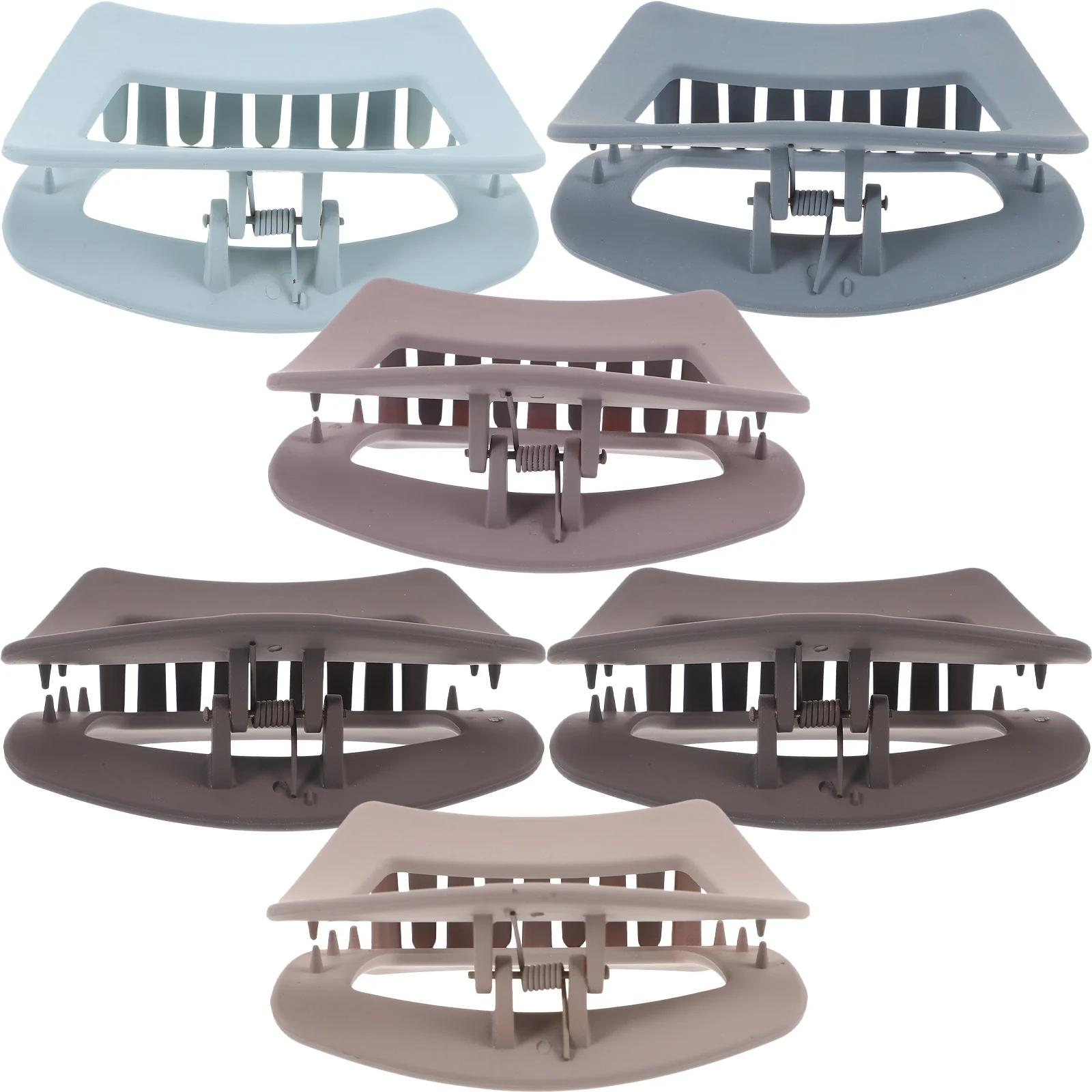 

6Pcs Women Hair Claw Clips Plastic Jaw Clip Set Lightweight Durable Hair Clamps for Daily Use Shower Makeup Cooking Accessories