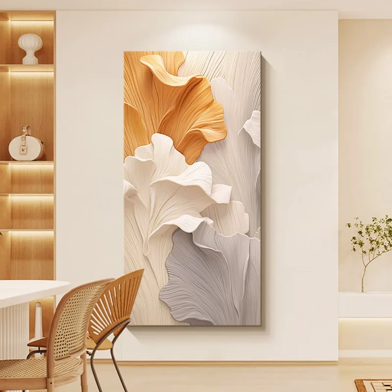 Entry porch decorative painting cream wind abstract art corridor aisle mural three-dimensional sandstone hanging painting