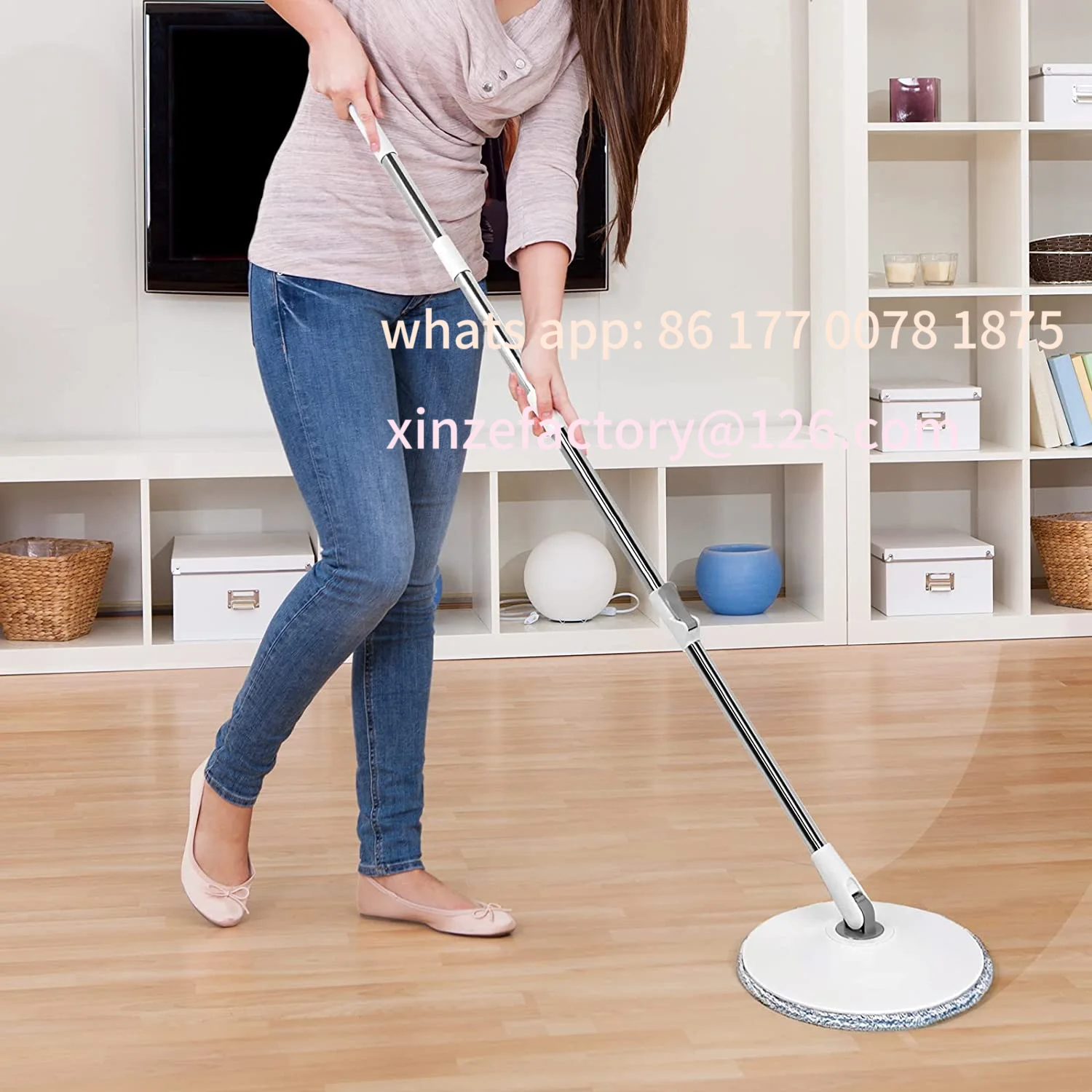 

Customizable Mop Clean Water Sewage Separation Mop With Bucket Microfiber Lazy No Hand-Washing Floor Floating Mop Household