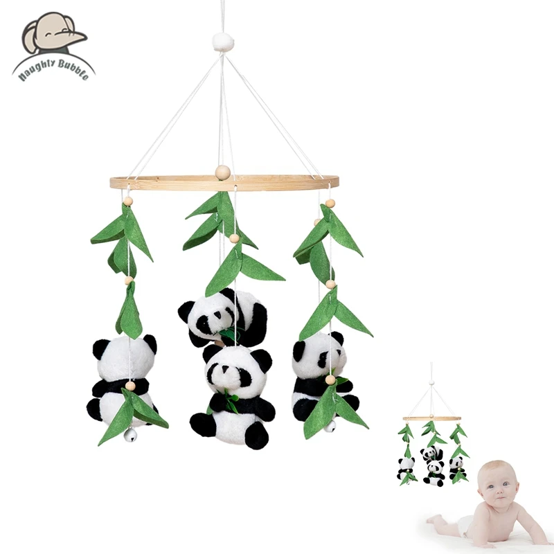 

Panda Bed Bell Baby Rattle Toy 0-12 Months Wooden Mobile On The Bed Newborn Music Box Bed Bell Hanging Toys Crib Decoration Gift