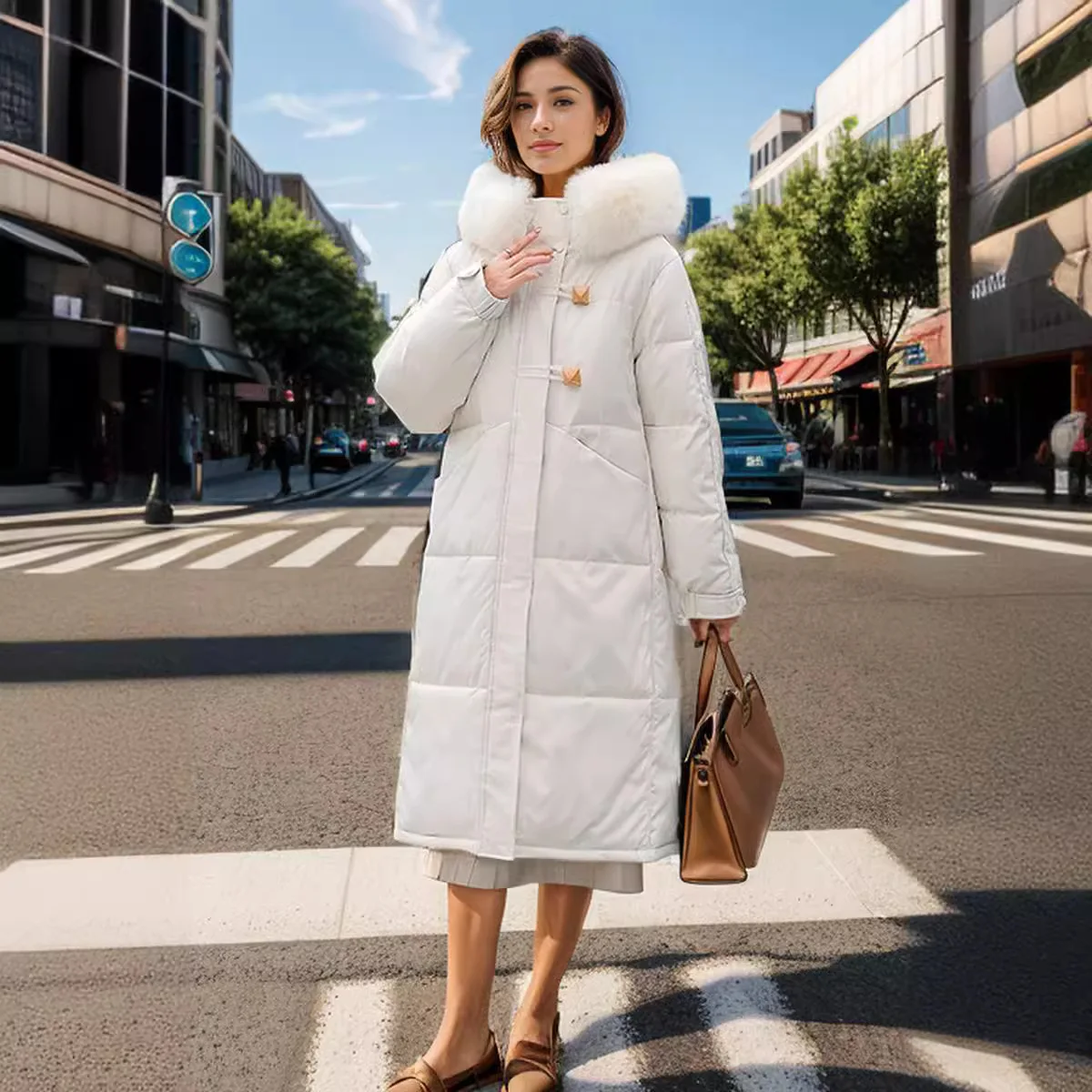 Dames dons katoenen gewatteerde jas lange losse dikke jas Koreaanse mode winter nieuwe stijl