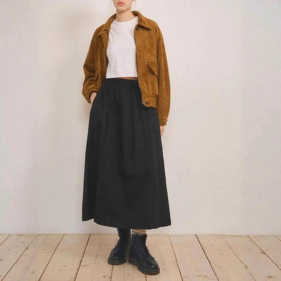 가죽 파일럿 재킷 여성용 롱 슬리브 가을 겨울 아우터웨어 부드러운 벨벳 느낌 출퇴근용 루즈핏 단색