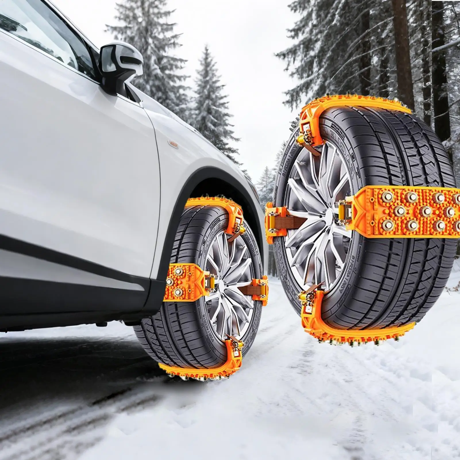 8pcs Winter Tire Snow Chains Anti-Slip Car Snow Tire Chains Fit 165-265mm Wheel Auto Tyre Chains For Car Emergency Safe Chain