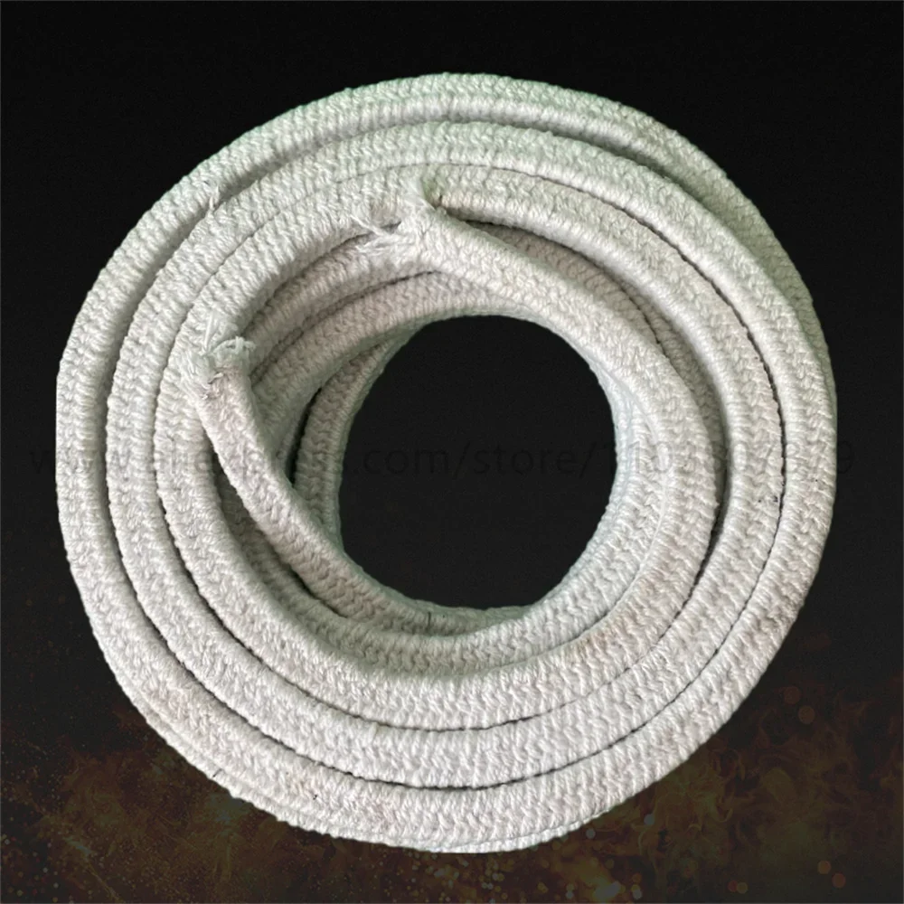 12/14/16/18/20mm High Temperature Resistant Corrosion Resistant Wear Ceramic Fiber Braided Rope Sealing Strip For Furnace Door