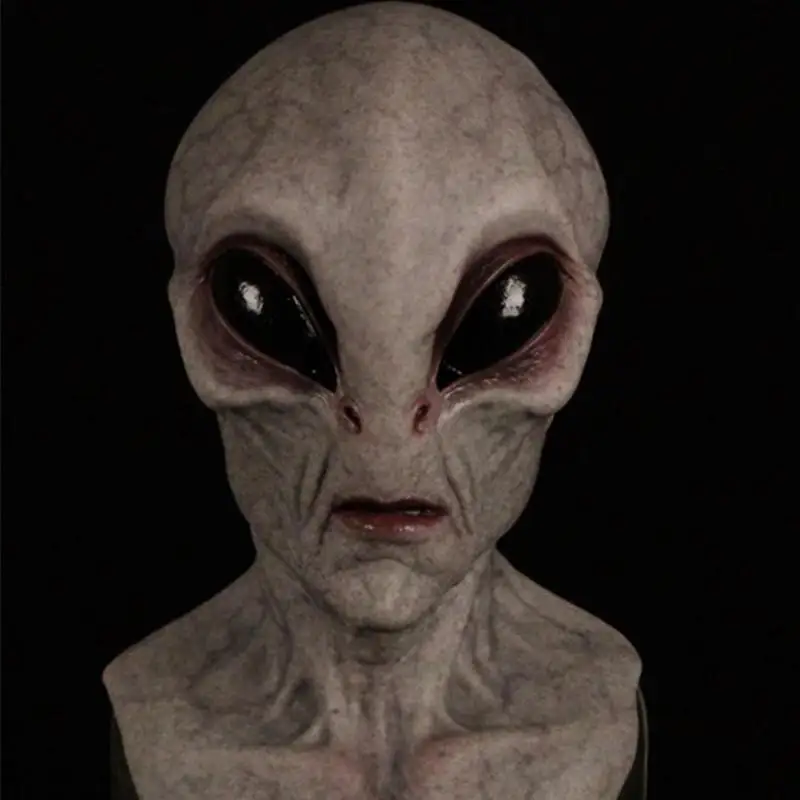 Alien Mask for Adults | Realistic Costume | Creepy Halloween Cosplay Head | Full Face Party Mask Beige Fits All