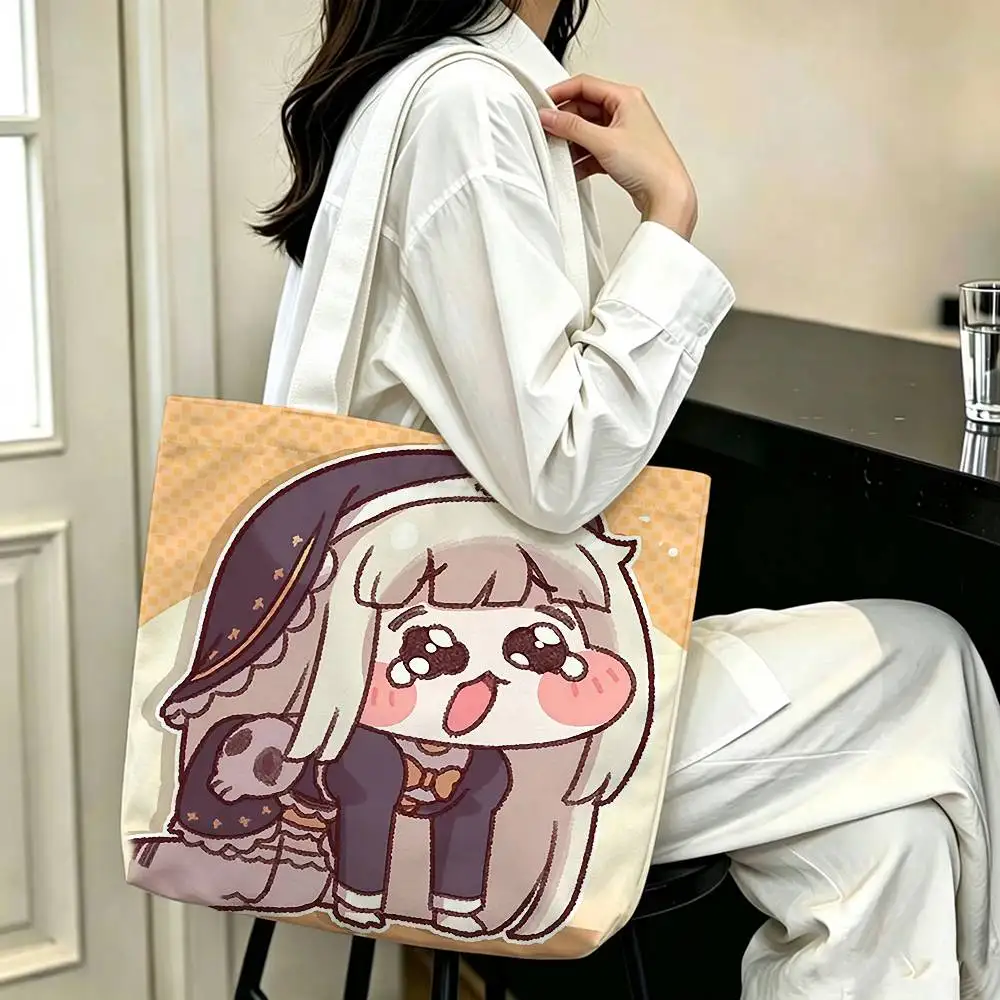 Trickcal Chibi Go G-Game   Printed Canvas Tote Bag Shoulder Bag Commuter Mommy Shopping Bag