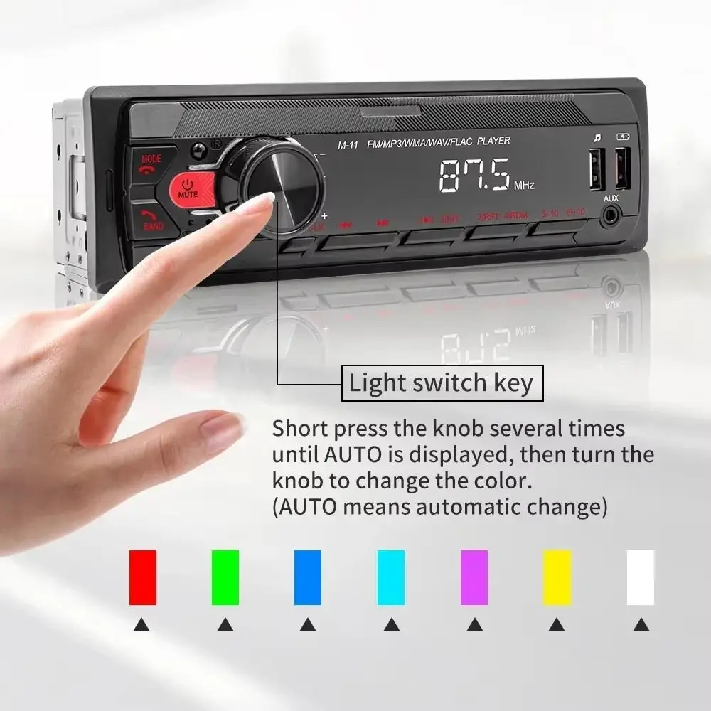 

12V Bluetooth Car MP3 Player Bluetooth-compatible LED Display Car FM Radio 4 Channel AUX Input Car MP3 Player