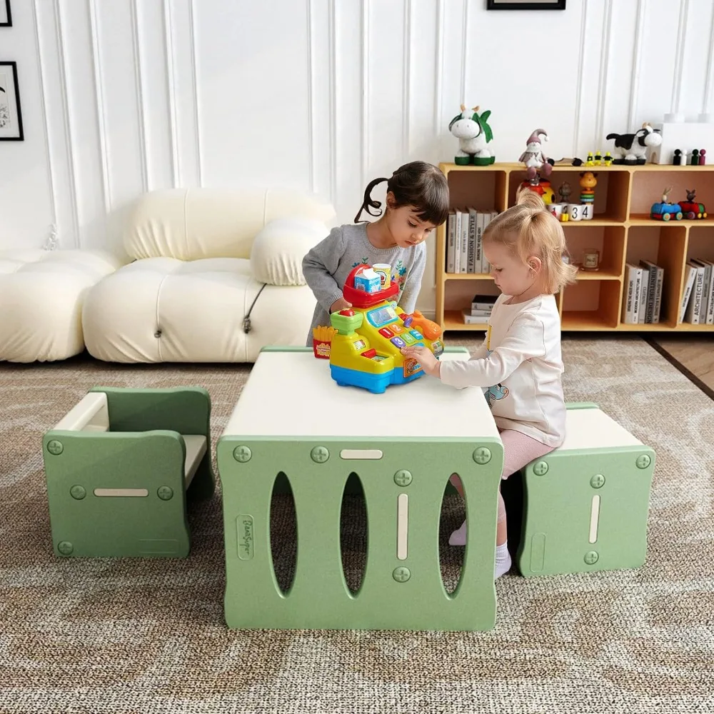 Mesa de plástico para crianças, mesa infantil, ideal para crianças, 2 cadeiras