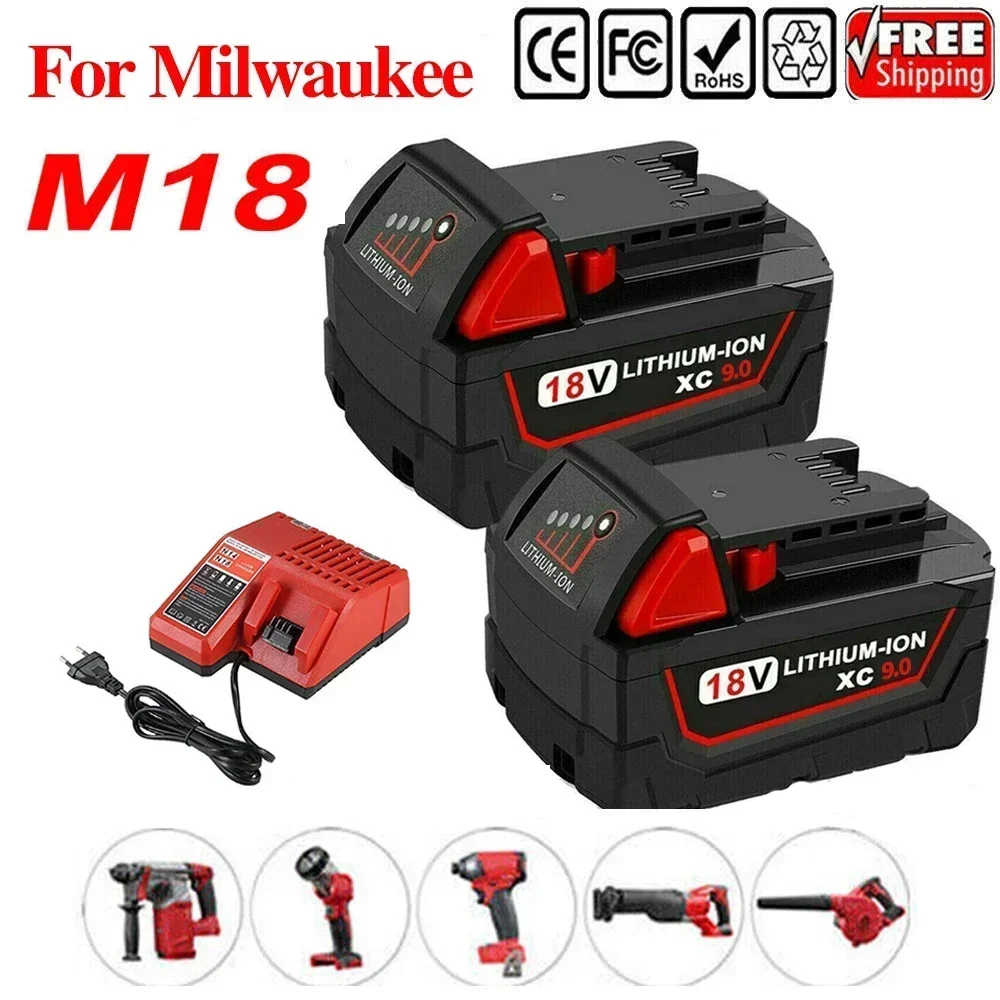 

Оригинальный сменный литий-ионный аккумулятор 18 в 1815 Ач для Milwaukee M18, аккумуляторы для электроинструментов 48-11-1850 48-11-1860 48-11-Z50