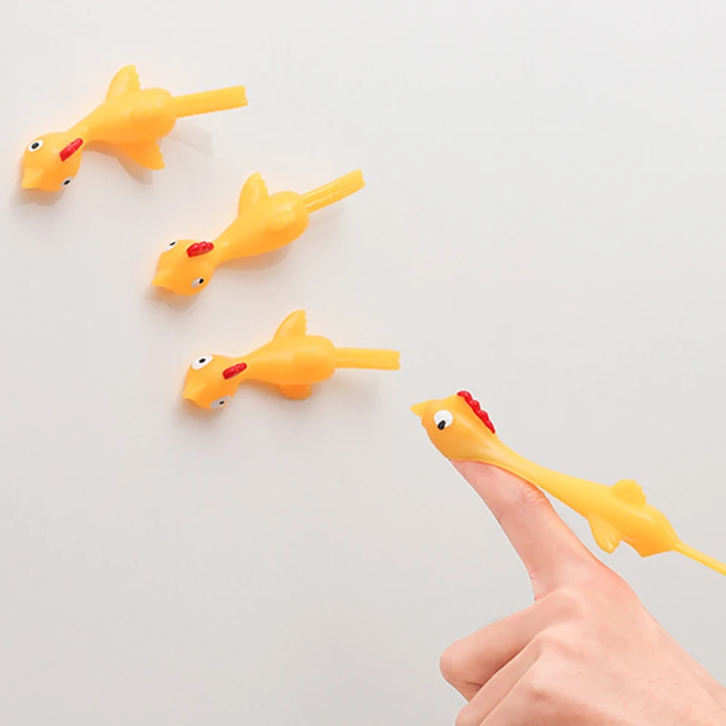 Finger Chick Novel And Funny Sticky Decompression Toy Catapult Launch Turkey Fun Ractice Chicken Elastic Flying Slingshot Chick