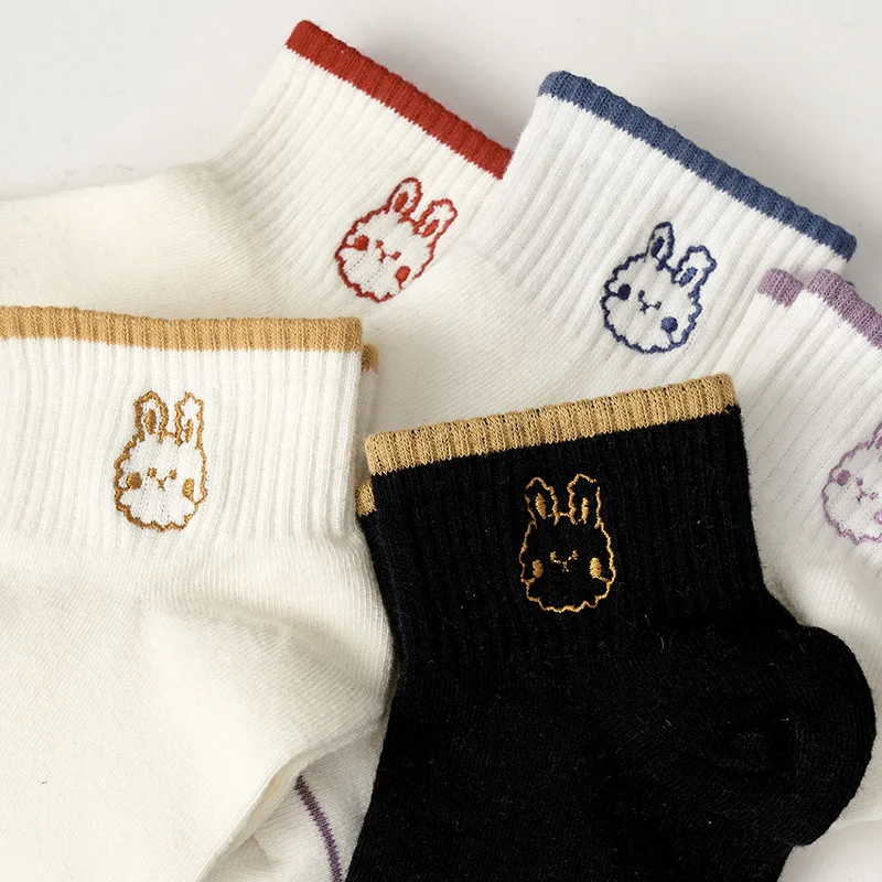 

Kawaii Cartoon Embroidery Socks Women's Socks Summer Thin Section Shallow Mouth Spring And Autumn Sweat-absorbing Solid Color