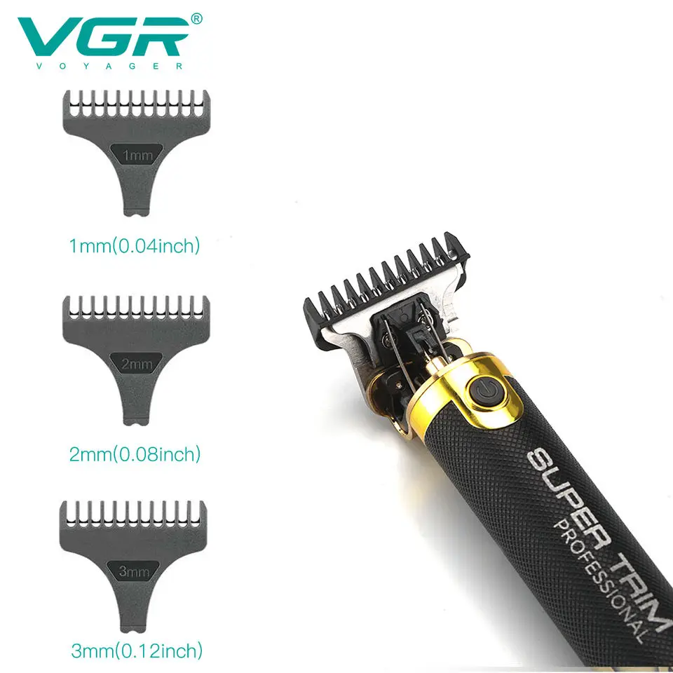 Original VGR Professional USB Electric Hair Trimmer Rechargeable Barber Cordless Hair Clippers For Men Haircut Machine