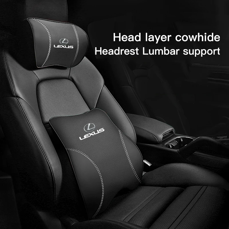 Car Genuine Leather Headrest Lumbar Support For Lexus RX330 IS250 Ct200h IS350 RX350 LS460 GX460 GX RX450h IS350 Car Accessories