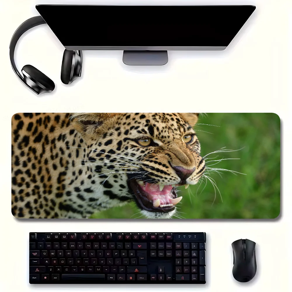 Leopard Tiger Lion Cat Mousepad Non-slip Suitable For Office Computers Laptops E-sports Game Desk Mats XXL Keyboard