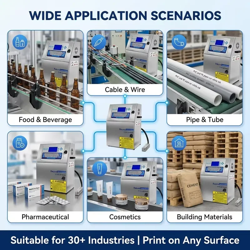 Willita Industrial CIJ Inkjet Printer for Date Barcode Coding on Plastic Foil Paper Packaging for High-Speed Automatic view 2