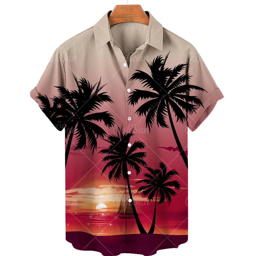 Summer Hawaiian Men Casual Shirt Flower 3d Print Beach Plant For Crane Size Plus 5xl Sale Blusao Masculino Imported Clothing