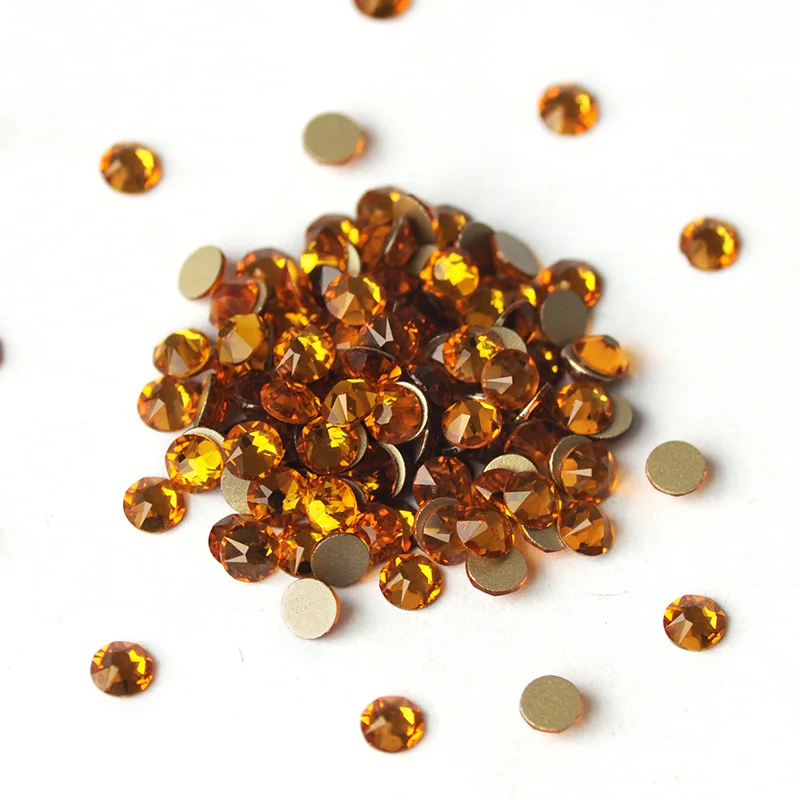 SW 8 Große 8 Kleine Topaz Non-HotFix Strasssteine, Flatback Glitzer Strass Glas DIY Strasssteine für Nagelkunst und Bastelmaterialien – Detail 4