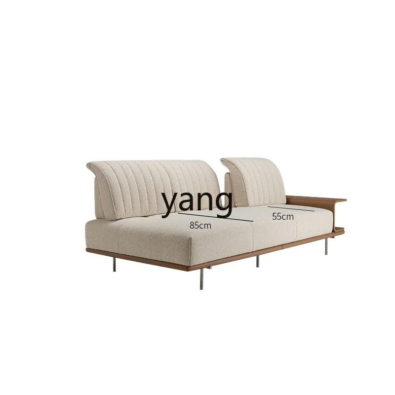 

Yjq Living Room Straight Row Fabric Sofa Modern Minimalist Cream Style Technology Cloth Sofa