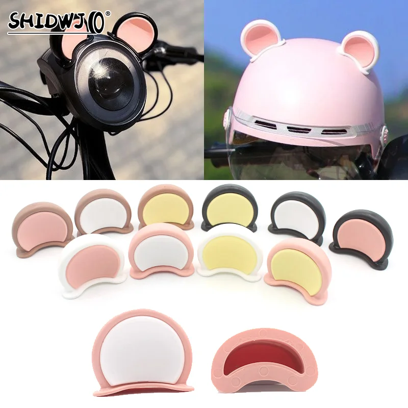 1 pair Colorful Motorcycle Helmet Bear Ears Decor Universal Motorbike Bicycle Car Styling Decoration Helmet Stickers Accessories