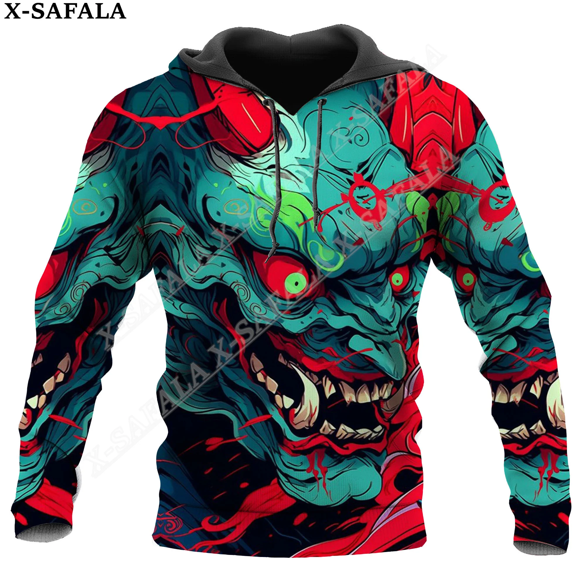 

Japanese Samurai Oni Mask Warrior 3D Print Zipper Hoodie Man Female Pullover Sweatshirt Hooded Jacket Jersey Coat Tracksuits-4