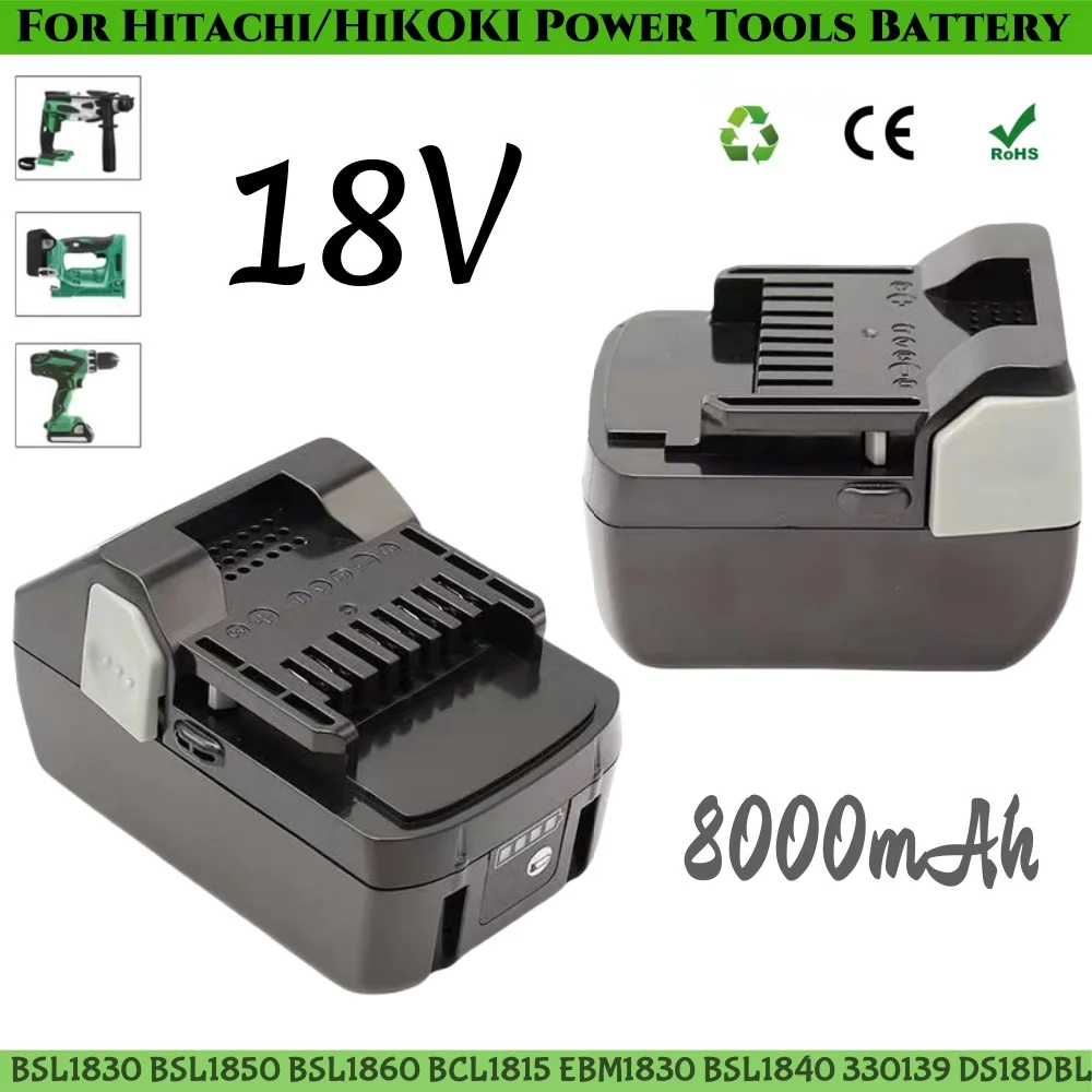 

For Hitachi Tool Battery 8000mAh 18V Lithium Replacement Battery for Hitachi Power Tools BSL1830 BSL1840 DSL18DSAL BSL1815X