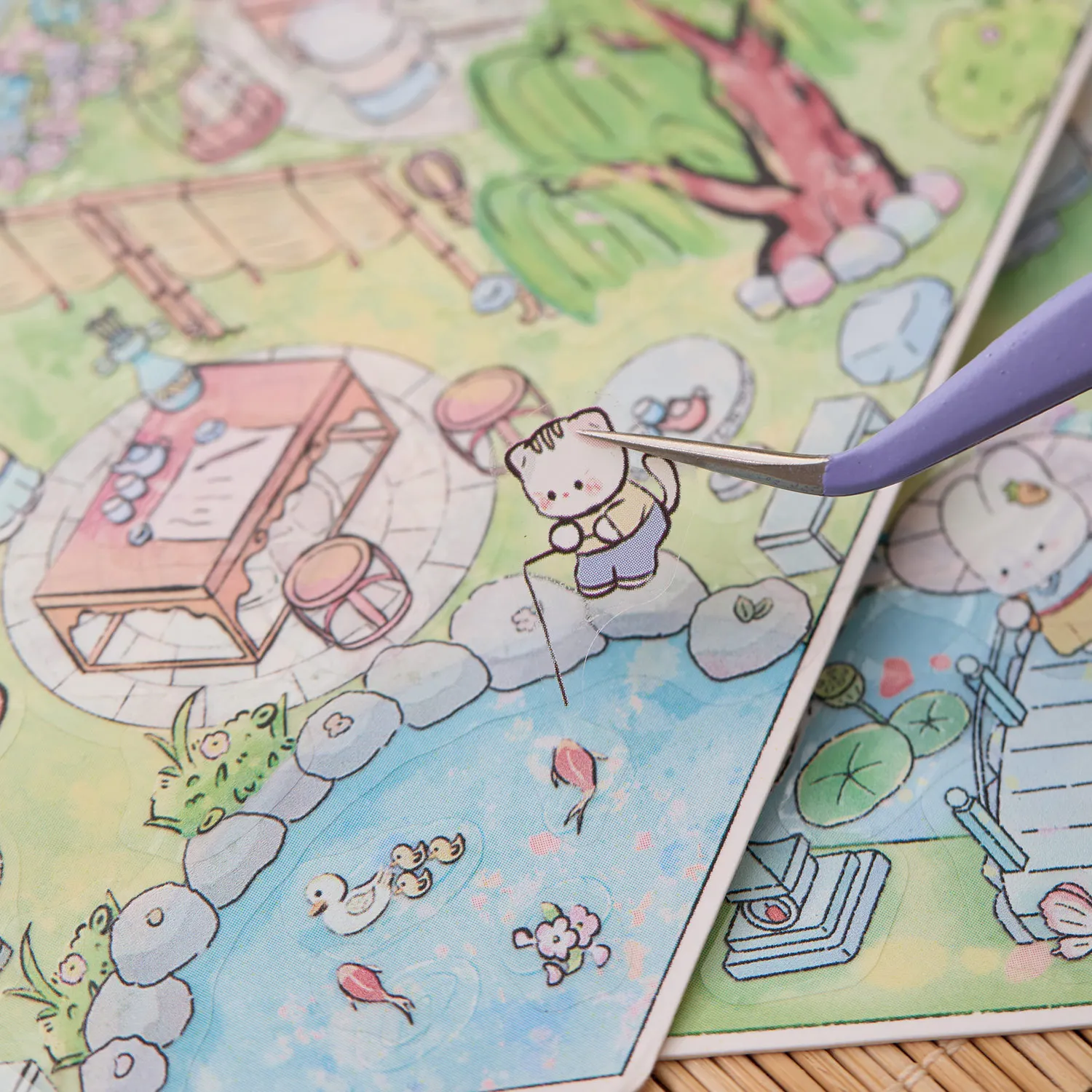 Plus Size 3D Cartoon Castle Town Landscape Sticker Scene DIY Game Scrapbook Sticker Festival Birthday Gift For student