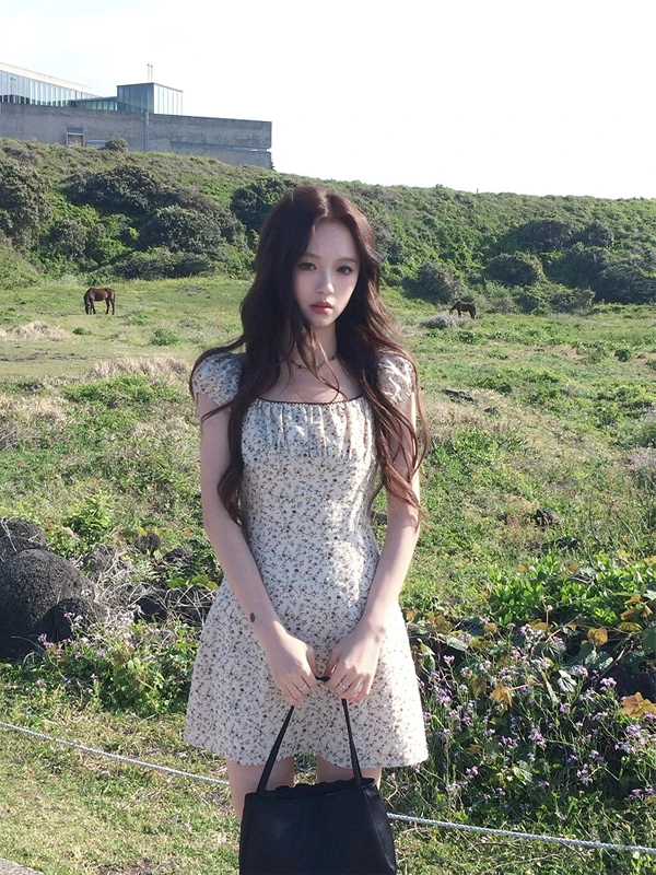 الصيف الأزهار طباعة الدكتور المرأة ساحة طوق التخسيس الخصر تصميم الورك تغطي ألف خط ort تنورة الكورية Sle