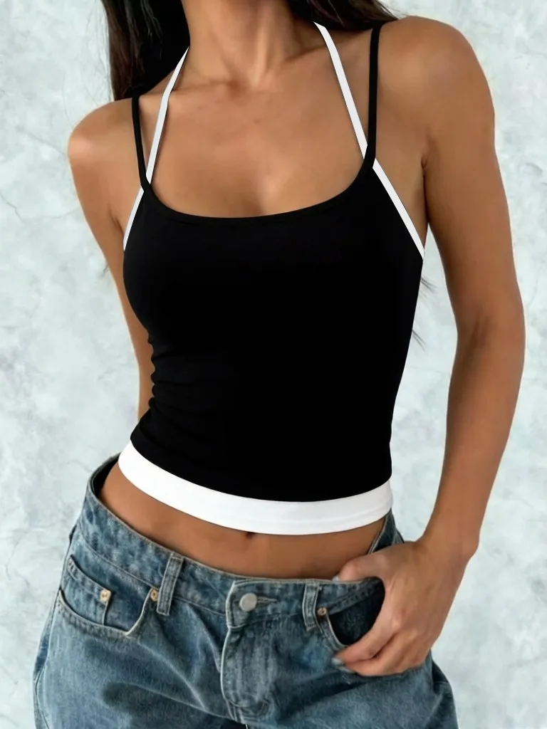 Summer Comfortable Breathable Beauty Back Fashion All-Match Halter Tops Sport Slim Tight Singlet Sexy Sleeveless Cool Underwear