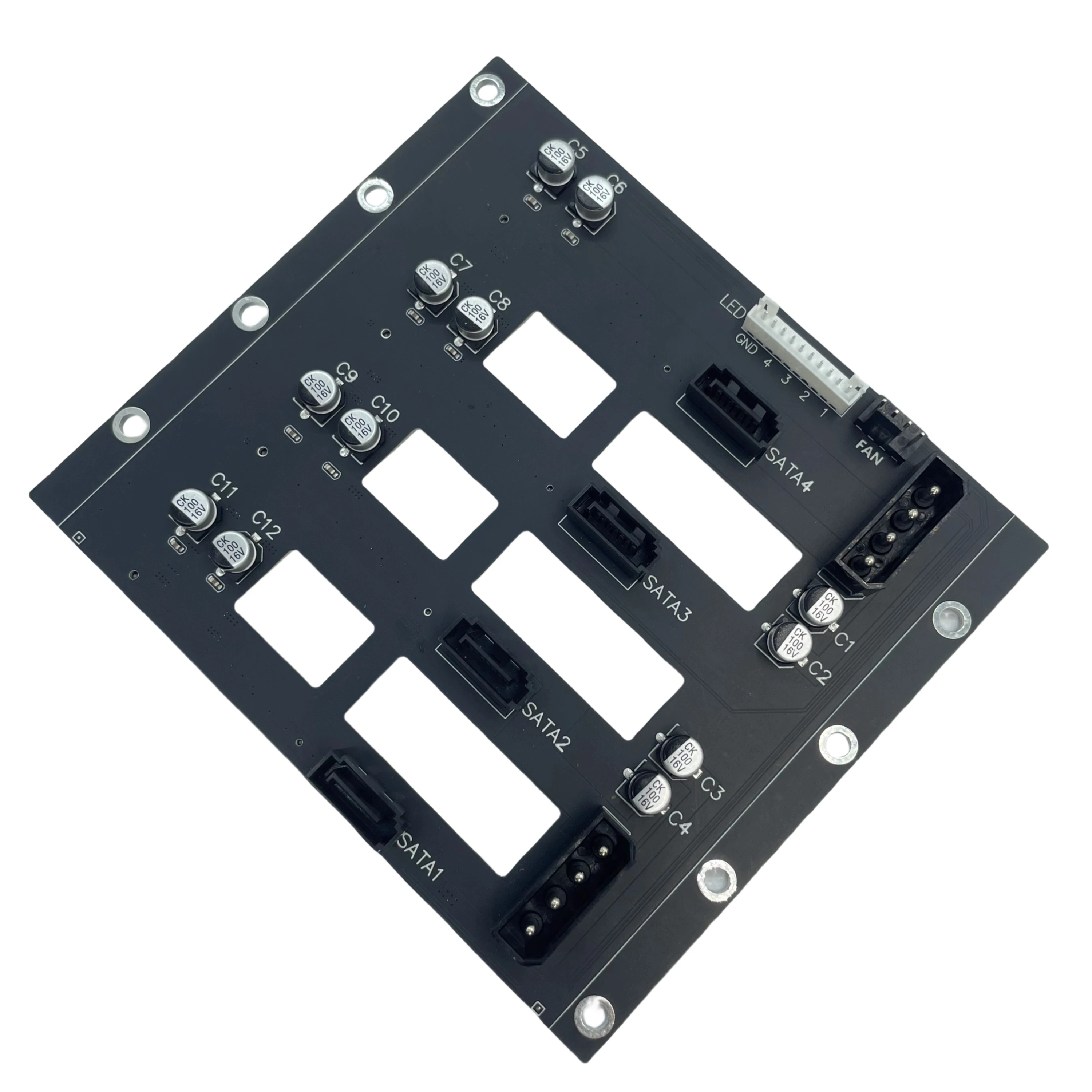 

Hard Drive Power Expansion Board 4 SATA Ports 2 Big 4D Connectors with 12V Fan Interface for PC NAS Server