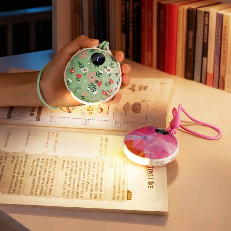 

Eary Mini Portable Electric Hand Warmer with Lanyard 4000mAh Multi-functional Night Light Type-C Port Winter Kids Students Gift