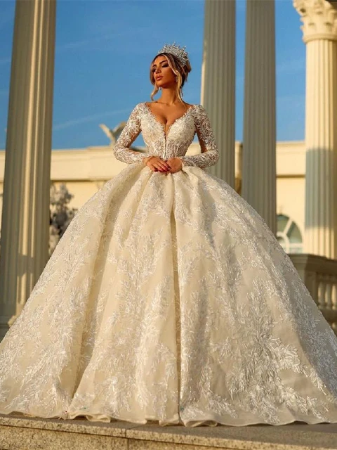 Robe de mariée strass et paillette princesse sale