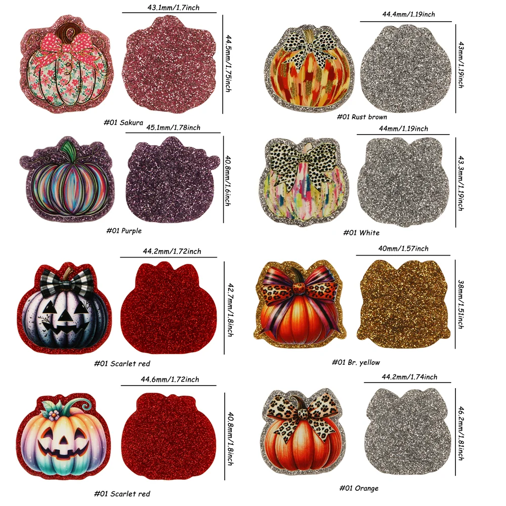 6PCS Resin Planars Small Halloween Pumpkin Smiling Pumpkin Bow Pumpkin Colorful Handmade Accessories DIY for Badge Signboard Bag - view 2