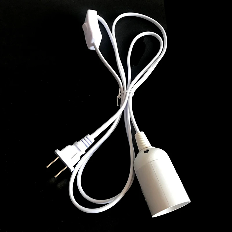 EU US Plug 1.8m Power Cord Cables E27 Lamp Base Holder With Switch Wire For Pendant Led Bulbs Fixture Hanglamp Suspension Socket