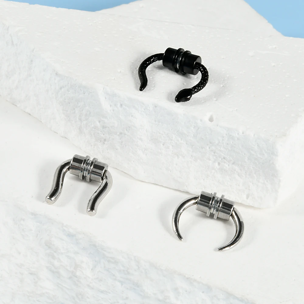 1/3PCS Stainless Steel Magnet Fake Nose Ring Hoop Fake Piercing Hoop Septum Rings For Women Fashion Gothic Rock Body Jewelry