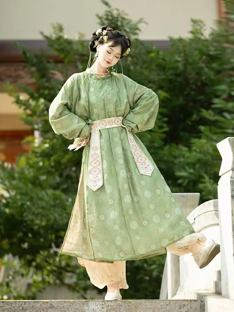 Silk embroidery hanfu ladies ancient Chinese traditional hanfu carnival cosplay costume hanfu green & clothes + pants